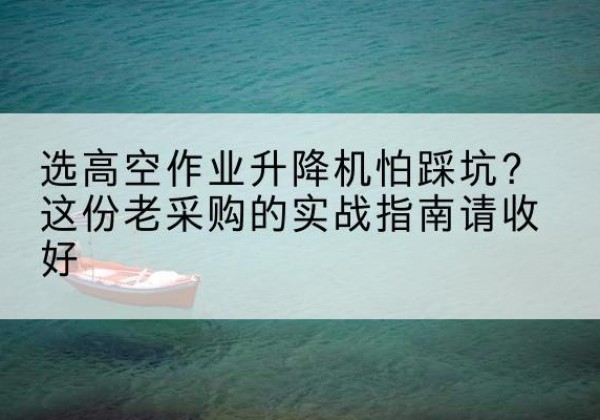 墨玉高空作业升降机厂家推荐-选高空作业升降机怕踩坑？这份老采购的实战指南请收好